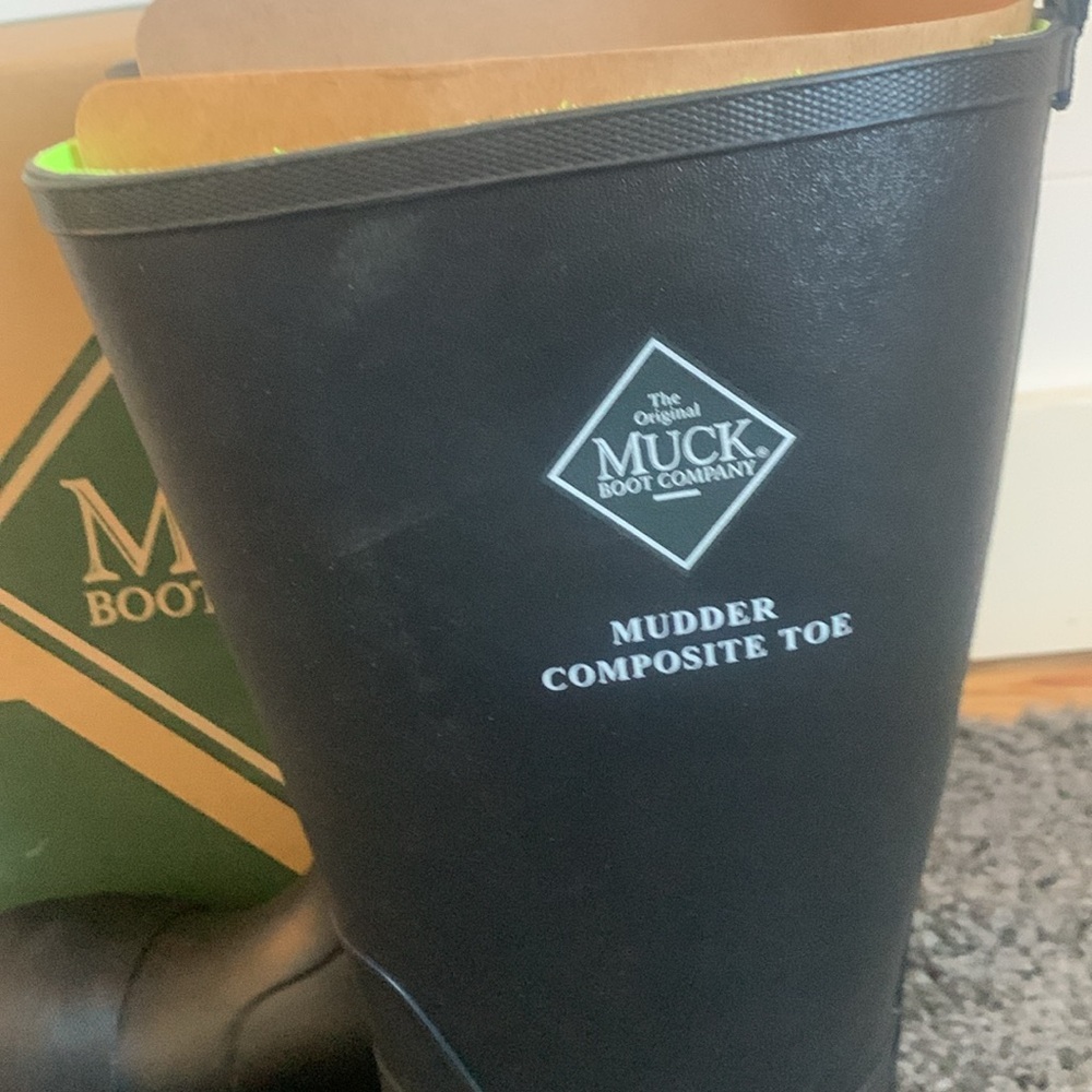 Original Muck Mens Mudder Composite Toe Tall Boot Black Boots (NWT) size 11 - Picture 2 of 8